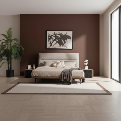 Italienesch Schlofzëmmer Bett 2x Nuetsdësch 3tlg. Luxus Stil Modern