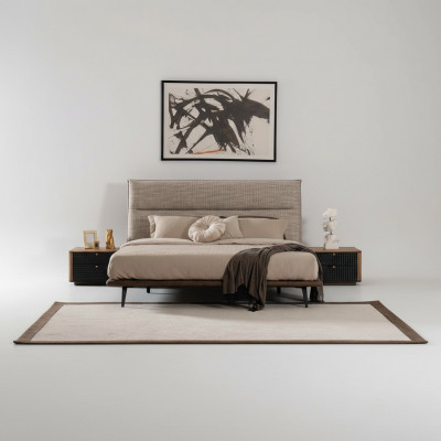 Italienesch Schlofzëmmer Bett 2x Nuetsdësch 3tlg. Luxus Stil Modern