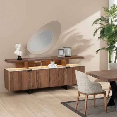2-Stéck Luxus Holz Kommode Schaf Sideboard Anrichte Design Miwwel