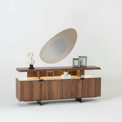 2-Stéck Luxus Holz Kommode Schaf Sideboard Anrichte Design Miwwel