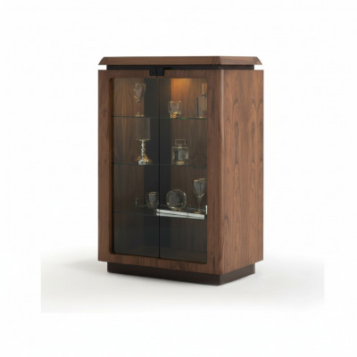 Luxus Holz Vitrine Anrichte Design Schief braun Miwwelen Schaf Nei