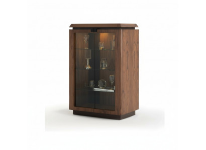 Luxus Holz Vitrine Anrichte Design Schief braun Miwwelen Schaf Nei