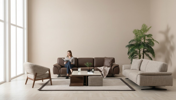 Sofagarnitur 3+3+1 Sëtz Couch Wunnlandschaft Garnitur Design Modern