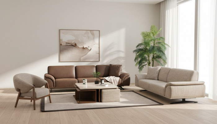 Sofagarnitur 3+3+1 Sëtz Couch Wunnlandschaft Garnitur Design Modern