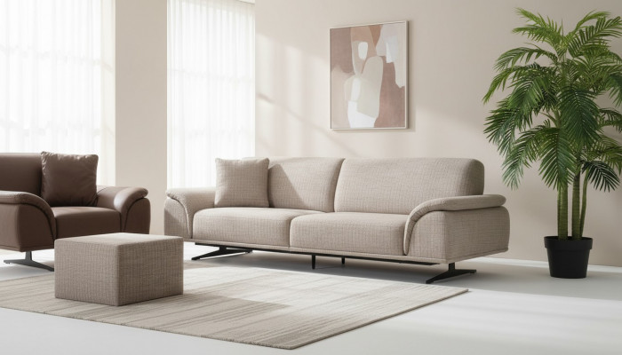 Wunnenzëmmer Sofa 3 Sëtz Design Luxus Polster Canapé Modern Sofas 250cm
