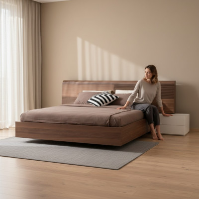 Luxus Schlofkummerbett Duebelbette Design Miwwelen 180x200 cm brong Hotel