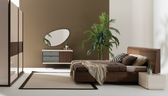 Design Luxus Schlofzëmmer Bett 2x Nuetsdëscher Kommode Garnitur Better 8-st. Set