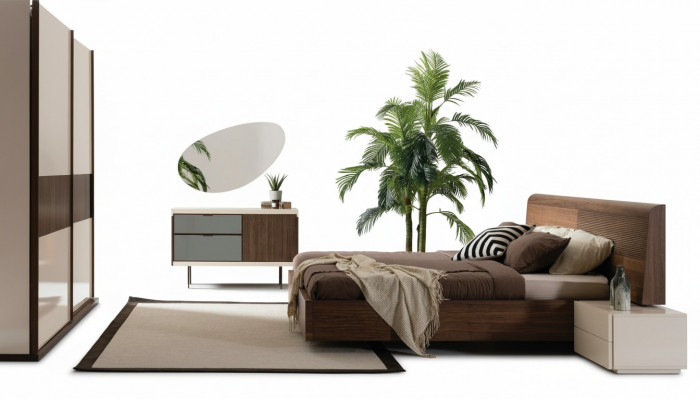 Design Luxus Schlofzëmmer Bett 2x Nuetsdëscher Kommode Garnitur Better 8-st. Set