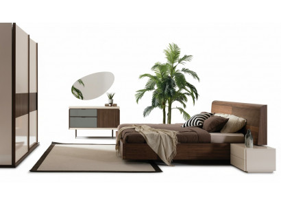 Design Luxus Schlofzëmmer Bett 2x Nuetsdëscher Kommode Garnitur Better 8-st. Set