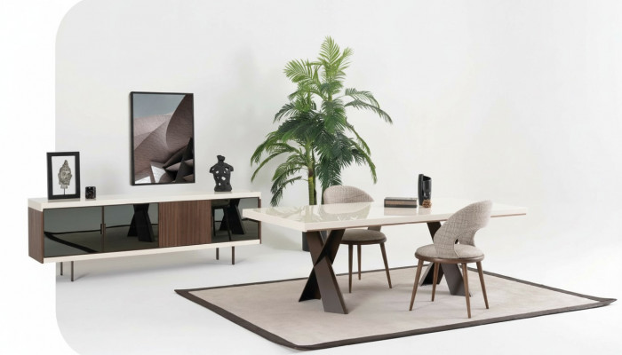 Iessdësch 4x Still Sideboard Grupp Iesszëmmer Garnitur 6tlg. Set Miwwelen
