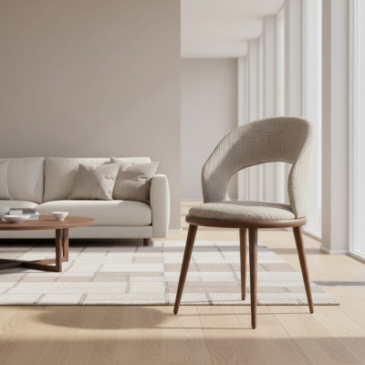 Iesszëmmer Still Holz Textil Luxus Polster Miwwelen Stil Modern gro