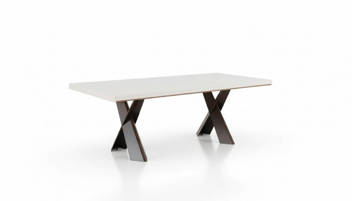 Iesszëmmer Iessdësch Dësch Metall Stil Modern Design Miwwelen Luxus nei Wäiss
