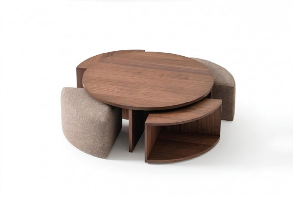 Couchtisch Kaffisdësch Living Zëmmer brong Luxus Design Holzdëscher Dësch