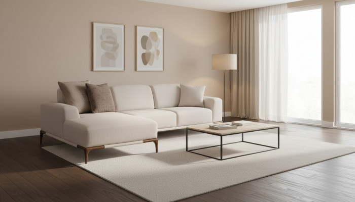 Wunnzëmmer Eckcouch L-Form Couch Polsterung Luxus Stil Couchen Design