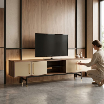 Lowboard RTV Regal Sideboard brong RTV Design Luxus Holz Miwwel 260cm