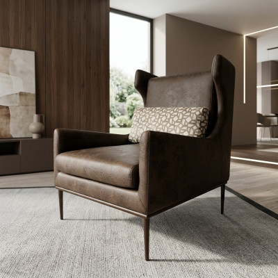 Wunnzëmmer Fotell Sëtz Modernen Design Braun Stil Modern Luxus Nei