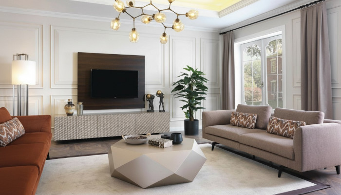 Luxus TV-Schaf Fernseeë Ständer Säitbriet Couchtësch Fernseeëwall 3-Teelagent.
