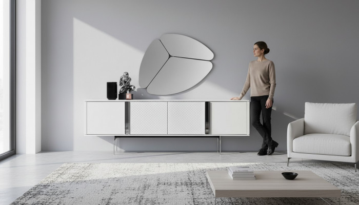 Moderne Wunnzëmmer Spigel Kommode Schaf Edel Design Luxus nei Gro 2tlg.