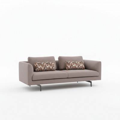 Wunnzëmmer Canapé Polster 3-Sëtzer Couche Sëtzgrupp Textil gro