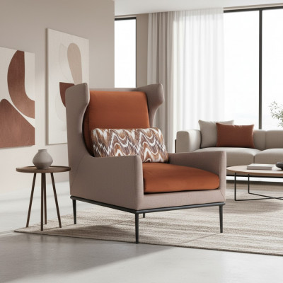 Wunnzëmmer Fauteuil Couch Polster Design Textil 1 Sëtz Couchen Polster.