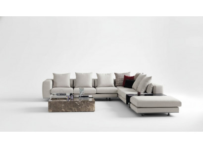 Wunnlandschaft Ecksofa Sofa L-Form Canapé Sëtz Textil Polster Design