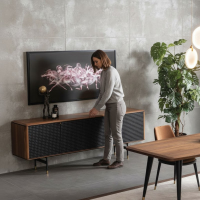 Wunnzëmmer Kredenz brongen Luxus Stil modernen Holz Sideboard Loft 228cm