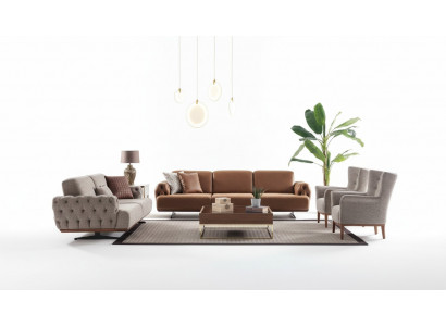 Sofa Garnitur 4-Teile Set Couch Sofa Miwwelen Garnitur Design Chesterfield