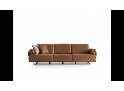 Sofa 4 Sëtzer Chesterfield Design Luxus Sofa Polstersofa brong