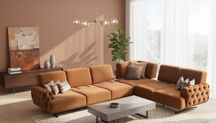 Stofflén Landschaft Sofa L-Form Canapé Garnitur Design Modern Sofas Ecksasofa
