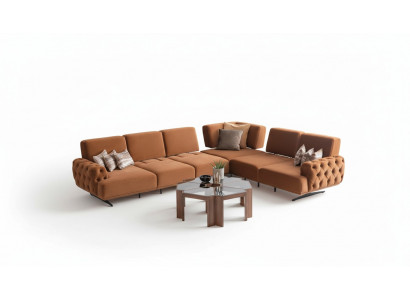 Stofflén Landschaft Sofa L-Form Canapé Garnitur Design Modern Sofas Ecksasofa