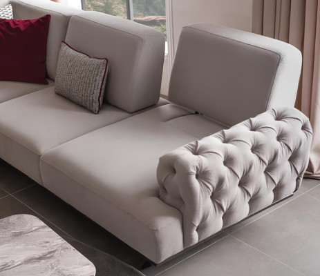 Ecksofa Design Miwwelen Eckgarnitur Stoffssofa Textil Eckcouch Miwwelen 355x280cm