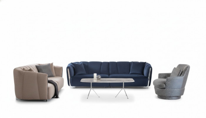 Luxus Sofagarnitur 4 4 1 Sëtz Set Dësch Sofakissen Canapéë Couch