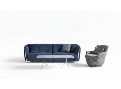 Sofagarnitur 4+1 Sëtz Couchtisch Sofa Sessel Sëtz Luxus Set 3 Stéck nei