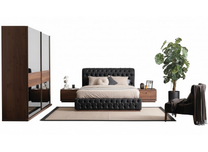 Bett Kleederschaf 2x Nuetsdësch Luxus Schlofkummer Polsterdesign nei