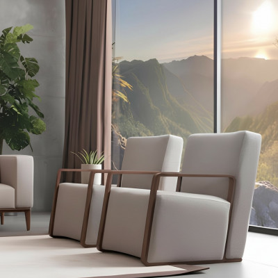 Wunnzëmmer Fauteuil 1-Sëtzer Canapé Polster Modern Luxus Textil Design