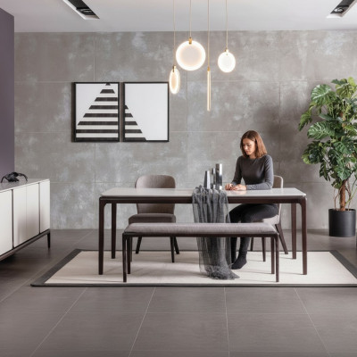 Iesszëmmer Iessdësch Luxus Miwwelen Design Material Holz Modern gro