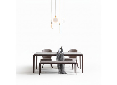 Iesszëmmer Iessdësch Luxus Miwwelen Design Material Holz Modern gro