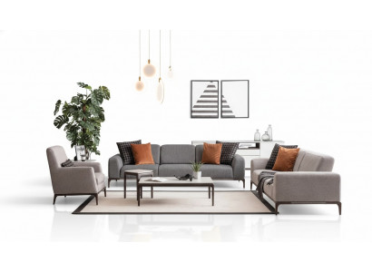 Sofa-Garnitur 4+1 Sëtzer Sofa Fotell Couchdësch Bäistelltësch Garnitur 5 Stéck.