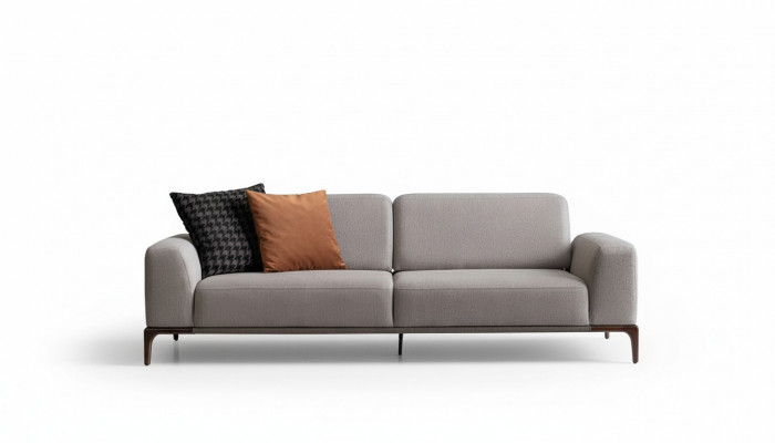 Wunnzëmmer Canapé 3 Sëtz Design Stil Miwwelen Modern Sofas gro