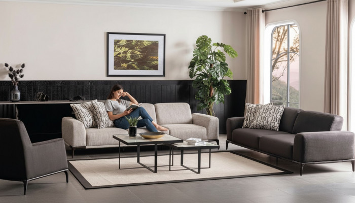 Wunnzëmmer Sofagarnitur 4 3 1 Sëtzer Garnitur Stoff Sofa Sëtz Luxus