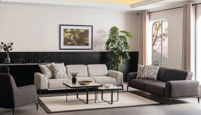 Wunnzëmmer Sofagarnitur 4 3 1 Sëtzer Garnitur Stoff Sofa Sëtz Luxus