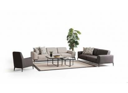 Wunnzëmmer Sofagarnitur 4 3 1 Sëtzer Garnitur Stoff Sofa Sëtz Luxus