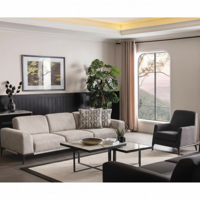 Wunnzëmmer Canapé 4 Sëtz Design Stil Miwwelen Modern Canapéen Elegantesch