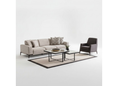 Wunnzëmmer Canapé 4 Sëtz Design Stil Miwwelen Modern Canapéen Elegantesch