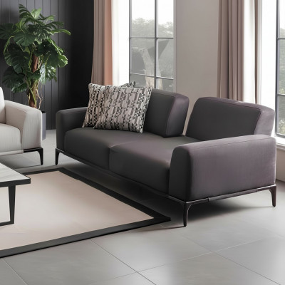 Canapé 3-Platzer Braun Canapé Stil Luxus Wunnzëmmer Modernen Design Polster