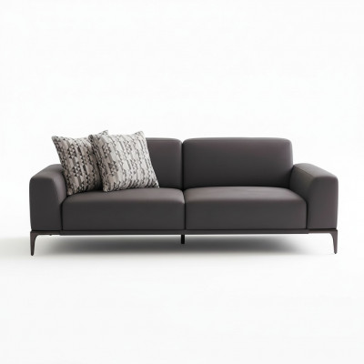 Canapé 3-Platzer Braun Canapé Stil Luxus Wunnzëmmer Modernen Design Polster