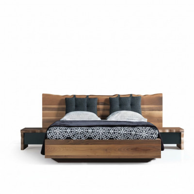 Schlofzimmer Garnitur Bett 2x Nuetsdësch Set Miwwelen Nei 3tlg. Nei brong