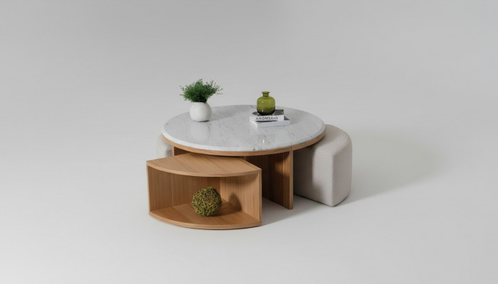 Wunnzëmmer Dësch Dësch Design Miwwelen Luxus Ariichtung Modern