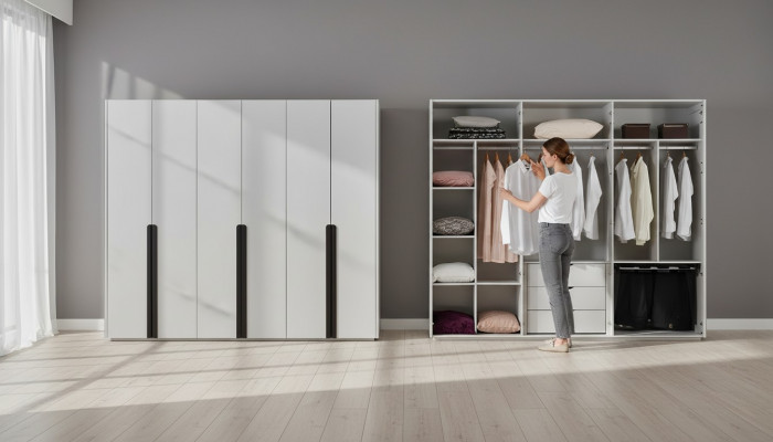Schlofzëmmer Schief Kleederschaf Holz Luxus Modernen Design Neien