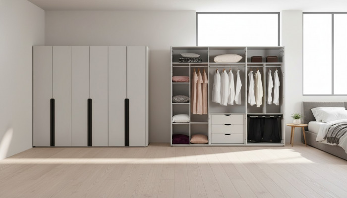 Schlofzëmmer Schief Kleederschaf Holz Luxus Modernen Design Neien